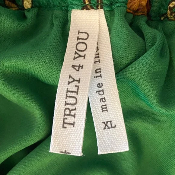 Green Baroque Scarf Print Sheer Maxi Skirt Gold Chain Regencycore Plus XL - Picture 7 of 7